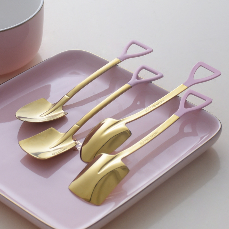 Kitchen Appliances Luxury - الفاخرة الوردي الذهب ملعقة أدوات المائدة